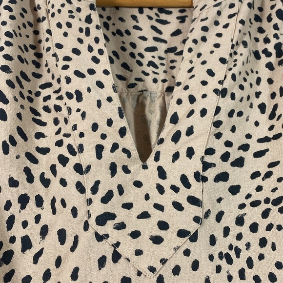 The Limited Linen Blend Animal Print Popover Blouse Size M - Picture 2 of 9